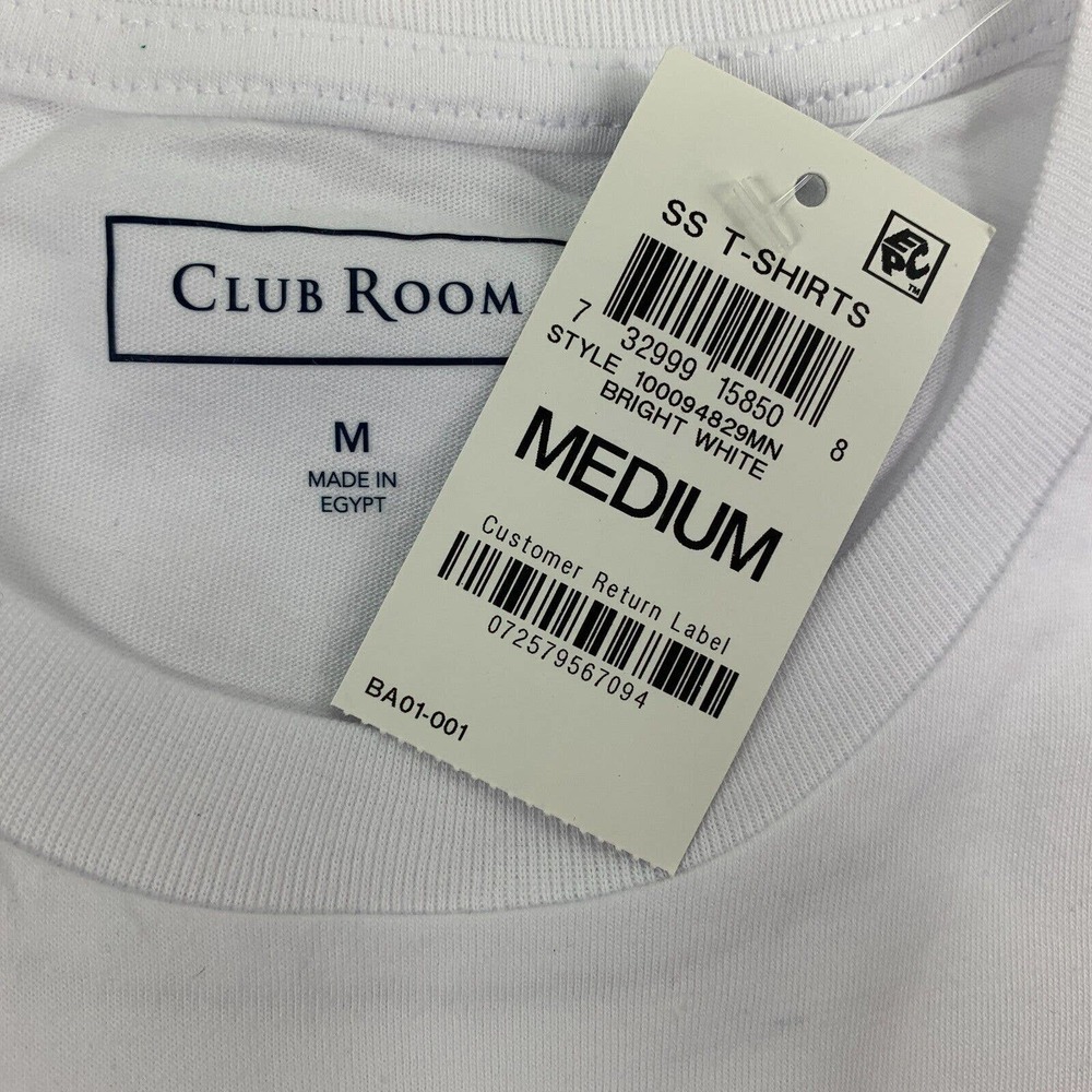 Club Room Mens 2-Pack Solid Crewneck Short Sleeve T-Shirt White M - Picture 2 of 2